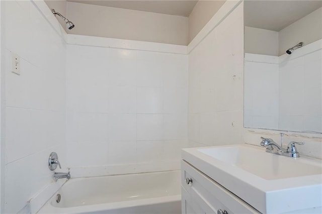 full bathroom featuring shower / washtub combination and vanity