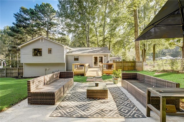 151 Quail Hollow Dr, Dallas, GA 30157 - view of patio / terrace with an outdoor hangout area and a wooden deck
