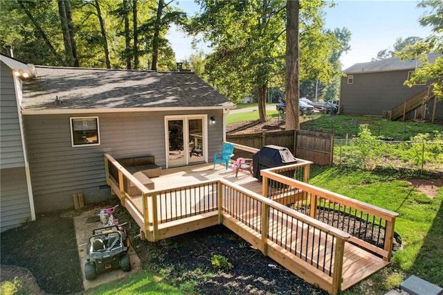 151 Quail Hollow Dr, Dallas, GA 30157 - wooden deck with a grill