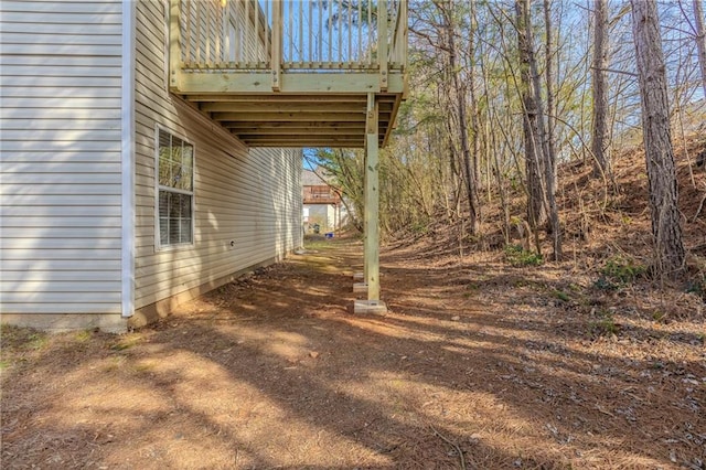 view of yard featuring a deck