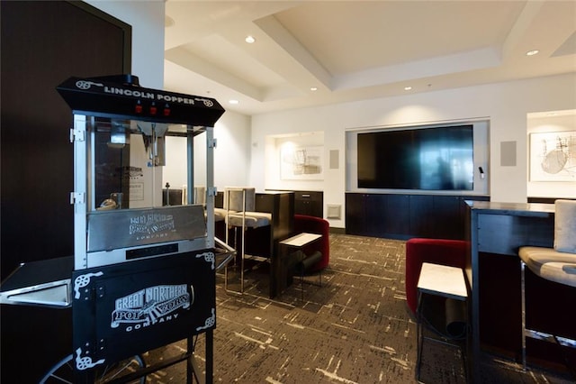 400 W Peachtree St NW Unit 3711, Atlanta, GA 30308 - carpeted living area with a raised ceiling and recessed lighting