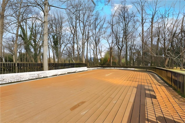 wooden deck featuring fence