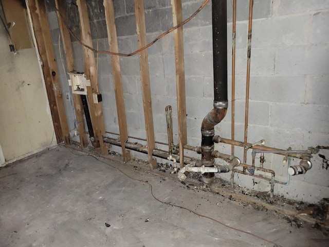 4701 Flat Shoals Rd Unit 56D, Union City, GA 30291 - unfinished basement featuring concrete block wall