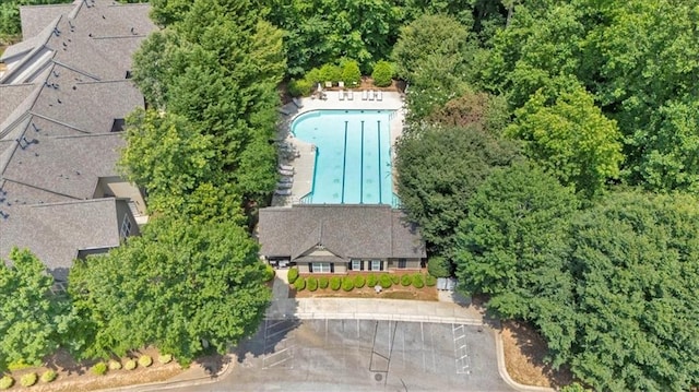 4349 Kousa Rd Unit 4, Austell, GA 30106 - view from above of property with a pool