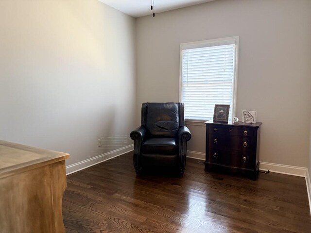 410 Spring Lake Hls, Canton, GA 30114 - living area featuring baseboards and dark wood finished floors