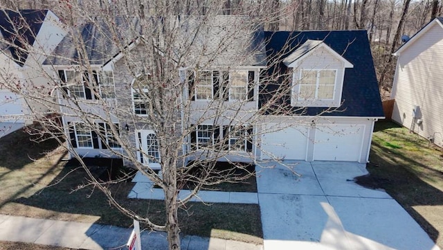 view of front of house with a garage