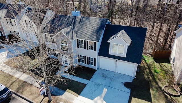 view of front facade with a garage