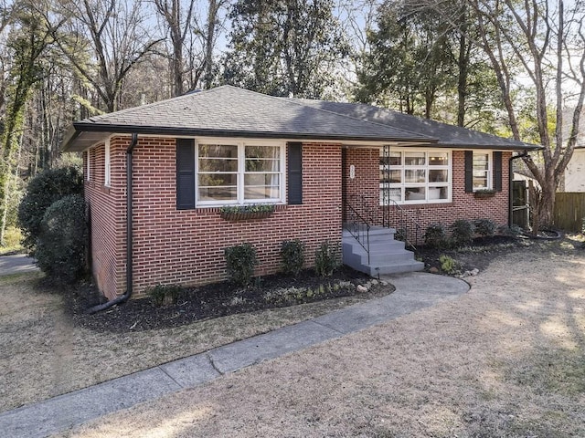 view of single story home