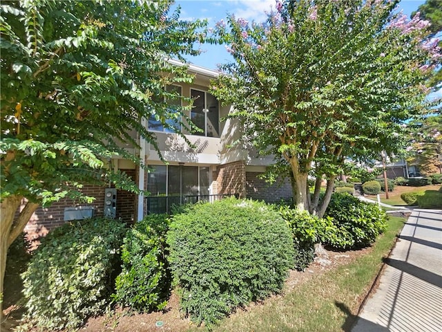 view of yard with a sunroom