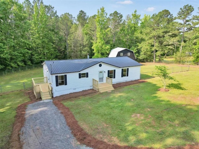 118 Buck Creek Cir, Griffin, GA 30224 - view of front of house featuring a metal roof and crawl space