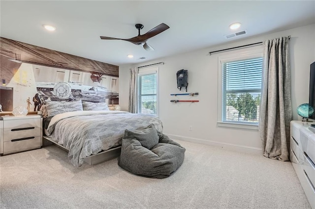 6168 Sweet Birch Ct, Acworth, GA 30101 - carpeted bedroom featuring recessed lighting and a ceiling fan