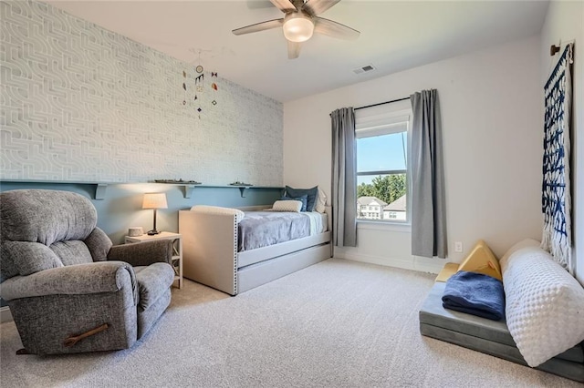 6168 Sweet Birch Ct, Acworth, GA 30101 - carpeted bedroom with baseboards and a ceiling fan