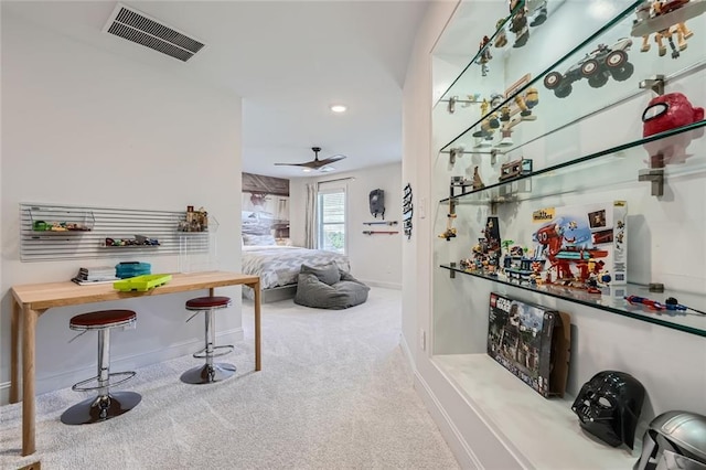 6168 Sweet Birch Ct, Acworth, GA 30101 - bar with carpet flooring, a ceiling fan, and recessed lighting