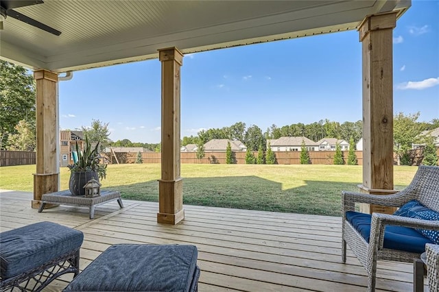 6168 Sweet Birch Ct, Acworth, GA 30101 - wooden deck with a fenced backyard and a ceiling fan