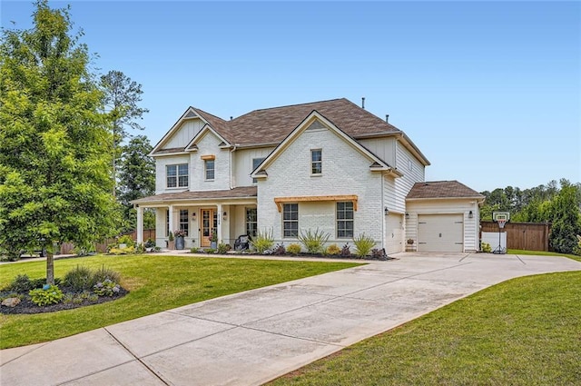 6168 Sweet Birch Ct, Acworth, GA 30101 - view of front of house featuring driveway, covered porch, an attached garage, and brick siding