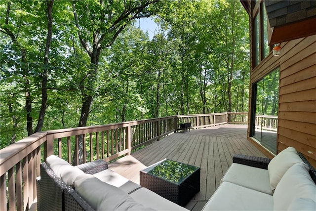 deck with outdoor lounge area