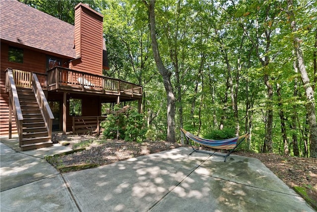 view of patio featuring a wooden deck