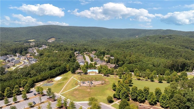 bird's eye view featuring a mountain view