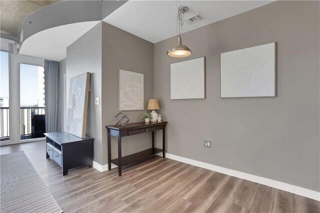 dining area with light wood-type flooring