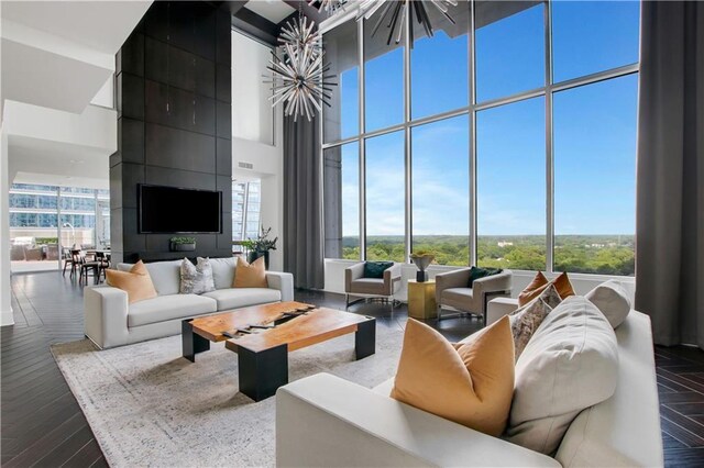 dining room with a wall of windows and sink