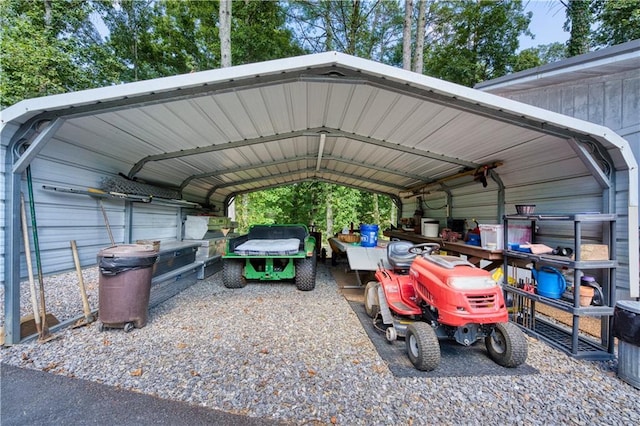 view of vehicle parking featuring a carport