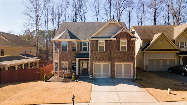 view of front of house with a garage