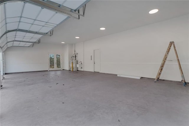 garage featuring gas water heater