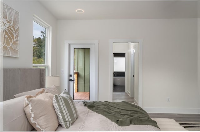 bedroom featuring hardwood / wood-style floors