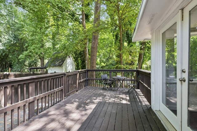 deck with french doors