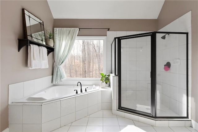 bathroom with independent shower and bath