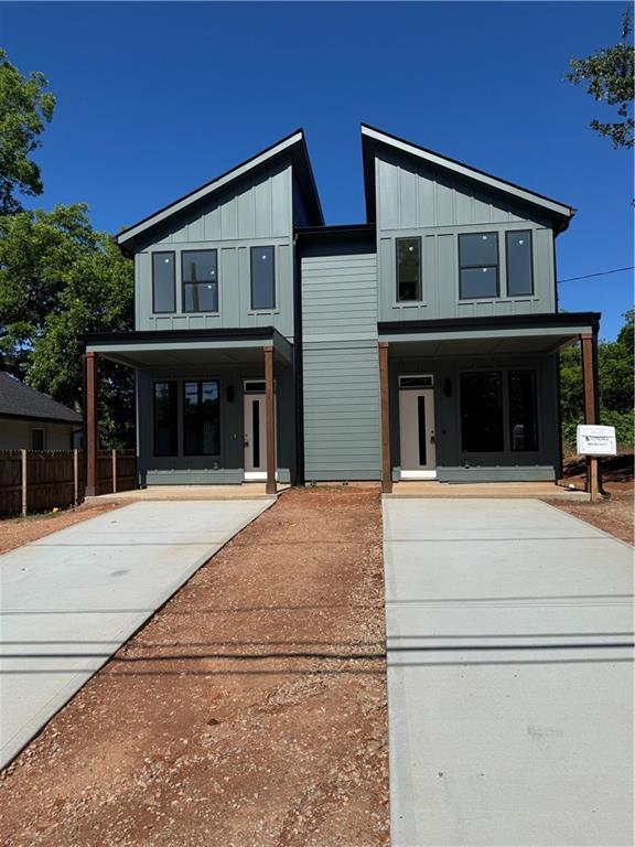 1223 Oakland Dr SW Unit A, Atlanta, GA 30310 - contemporary house featuring board and batten siding and covered porch