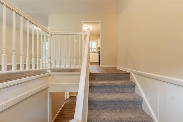 4669 Birch Ridge Trl, Stone Mountain, GA 30083 - stairs with wood finished floors