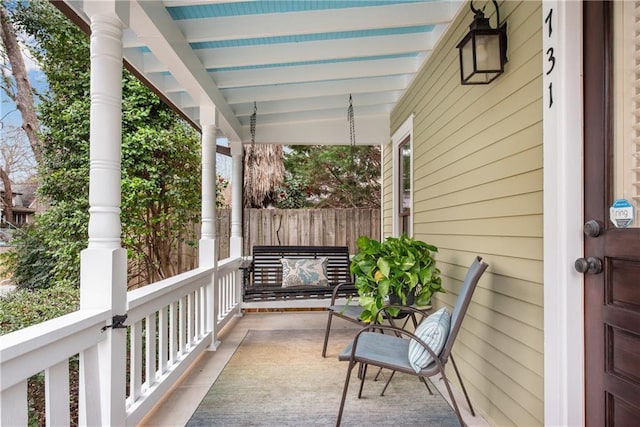 exterior space with a porch