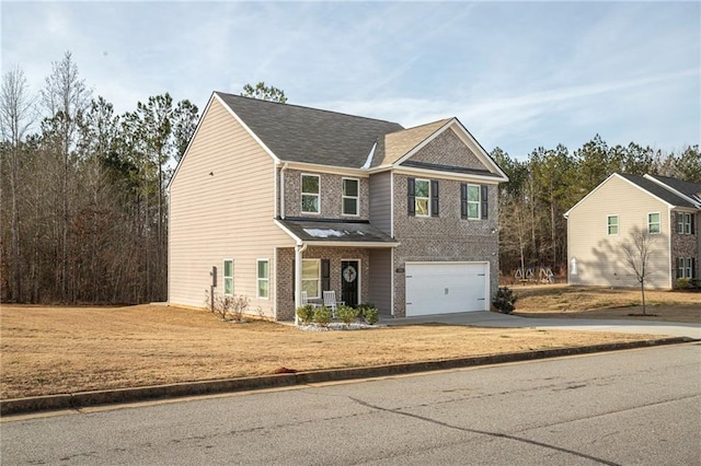 view of front facade with a garage