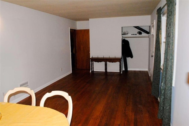 interior space featuring dark hardwood / wood-style flooring