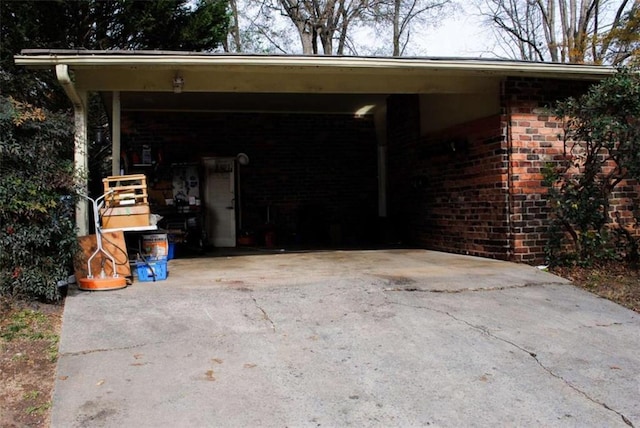 exterior space with a carport