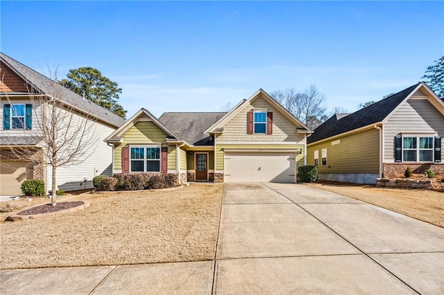 craftsman-style home with a garage