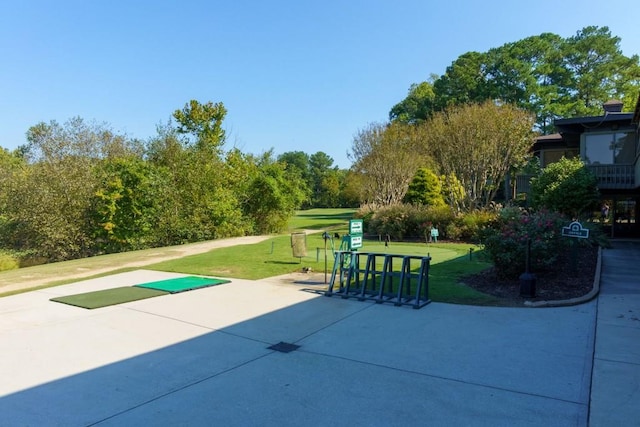 view of community with a lawn