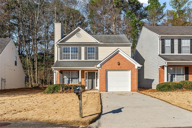 front facade featuring a garage