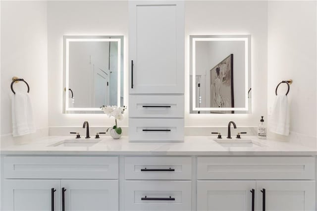 full bathroom with double vanity