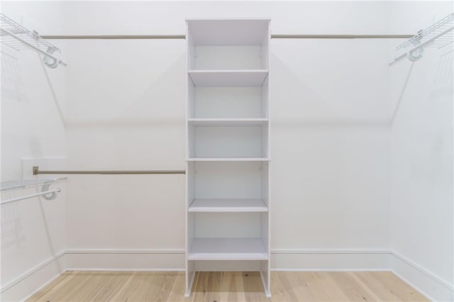 spacious closet with wood finished floors