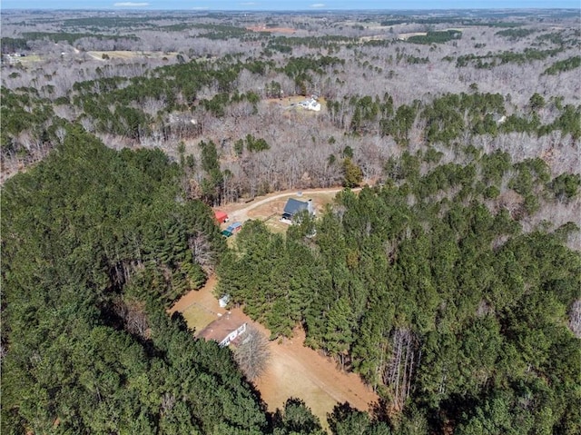 bird's eye view with a forest view