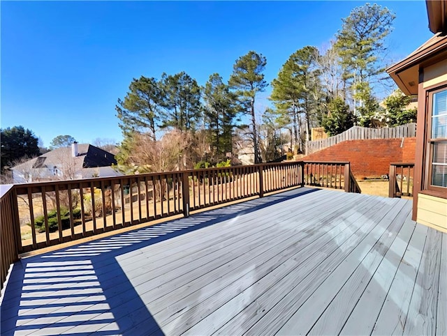 wooden terrace with fence