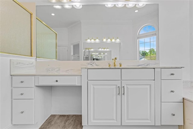 3030 Berry Rd, Loganville, GA 30052 - full bath featuring wood finished floors, vanity, and a shower with shower door