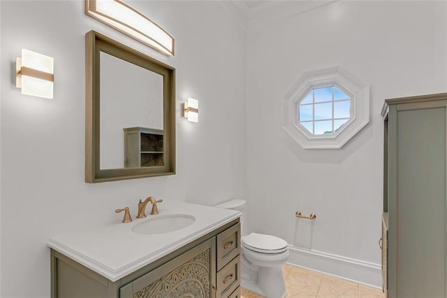 3030 Berry Rd, Loganville, GA 30052 - bathroom with toilet, vanity, tile patterned flooring, and baseboards