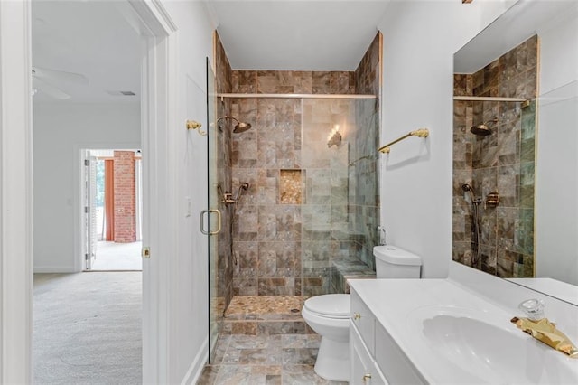 3030 Berry Rd, Loganville, GA 30052 - bathroom with a stall shower, toilet, and vanity
