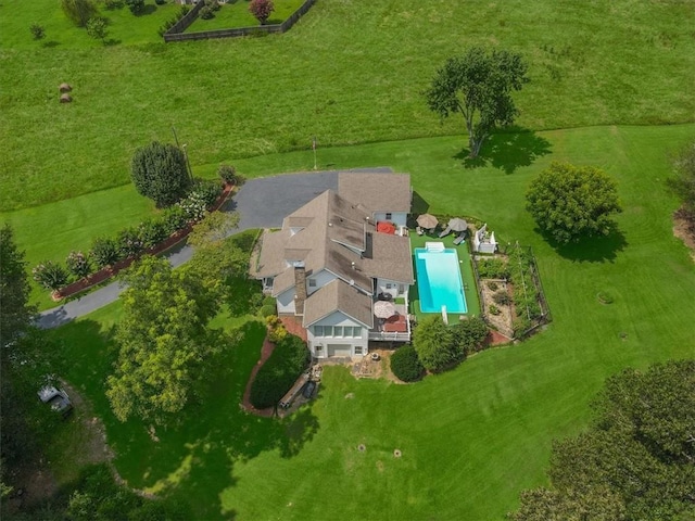 bird's eye view featuring a rural view