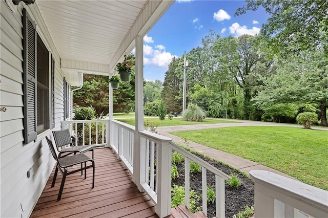 250 Vermont St, Demorest, GA 30535 - wooden porch featuring a yard and view of scattered trees