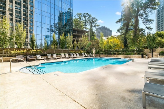 view of pool with a patio