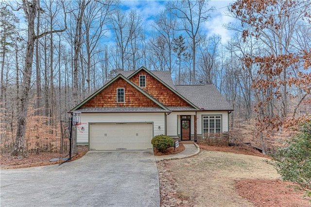 craftsman house with a garage